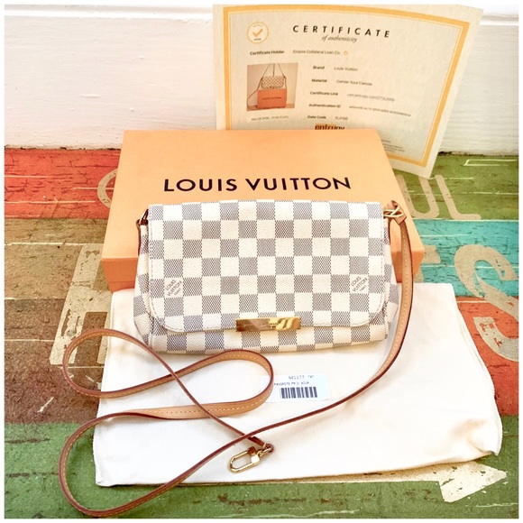 💯LOUIS VUITTON Damier Azur Canvas Favorite PM Bag - Picture 2 of 8